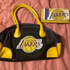 2000s y2k rare LA Lakers MVF purse and matching wallet